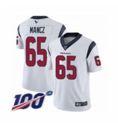 Men's Houston Texans #65 Greg Mancz White Vapor Untouchable Limited Player 100th Season Football Jersey