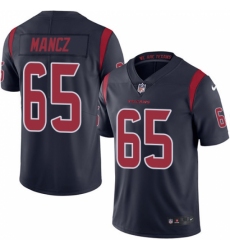 Men's Nike Houston Texans #65 Greg Mancz Elite Navy Blue Rush Vapor Untouchable NFL Jersey