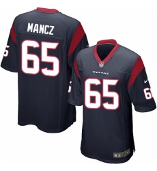 Men's Nike Houston Texans #65 Greg Mancz Game Navy Blue Team Color NFL Jersey