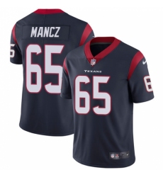 Men's Nike Houston Texans #65 Greg Mancz Limited Navy Blue Team Color Vapor Untouchable NFL Jersey