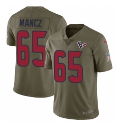Men's Nike Houston Texans #65 Greg Mancz Limited Olive 2017 Salute to Service NFL Jersey