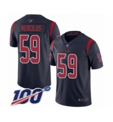 Men's Houston Texans #59 Whitney Mercilus Limited Navy Blue Rush Vapor Untouchable 100th Season Football Jersey