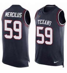 Men's Nike Houston Texans #59 Whitney Mercilus Limited Navy Blue Player Name & Number Tank Top NFL Jersey