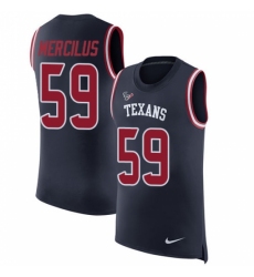 Men's Nike Houston Texans #59 Whitney Mercilus Limited Navy Blue Rush Player Name & Number Tank Top NFL Jersey