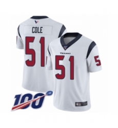 Men's Houston Texans #51 Dylan Cole White Vapor Untouchable Limited Player 100th Season Football Jersey
