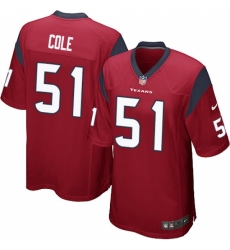 Men's Nike Houston Texans #51 Dylan Cole Game Red Alternate NFL Jersey