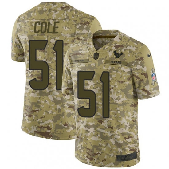 Men's Nike Houston Texans #51 Dylan Cole Limited Camo 2018 Salute to Service NFL Jersey Men's Nike Houston Texans #51 Dylan Cole Limited Camo 2018 Salute to Service NFL Jersey