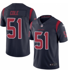 Men's Nike Houston Texans #51 Dylan Cole Limited Navy Blue Rush Vapor Untouchable NFL Jersey