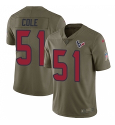 Men's Nike Houston Texans #51 Dylan Cole Limited Olive 2017 Salute to Service NFL Jersey