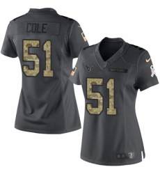 Women's Nike Houston Texans #51 Dylan Cole Limited Black 2016 Salute to Service NFL Jersey