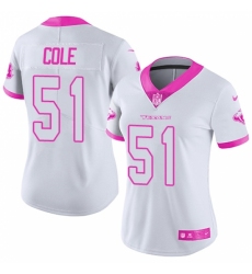 Women's Nike Houston Texans #51 Dylan Cole Limited White Pink Rush Fashion NFL Jersey