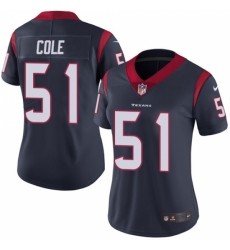 Women's Nike Houston Texans #51 Dylan Cole Navy Blue Team Color Vapor Untouchable Limited Player NFL Jersey