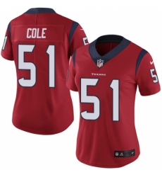 Women's Nike Houston Texans #51 Dylan Cole Red Alternate Vapor Untouchable Limited Player NFL Jersey