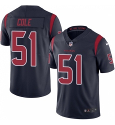 Youth Nike Houston Texans #51 Dylan Cole Limited Navy Blue Rush Vapor Untouchable NFL Jersey