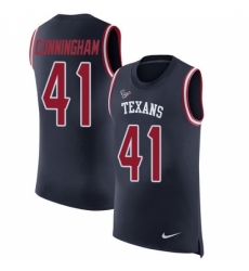 Men's Nike Houston Texans #41 Zach Cunningham Limited Navy Blue Rush Player Name & Number Tank Top NFL Jersey