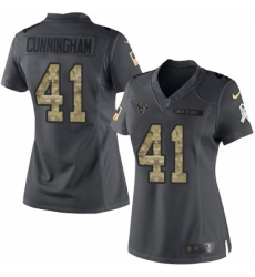 Women's Nike Houston Texans #41 Zach Cunningham Limited Black 2016 Salute to Service NFL Jersey