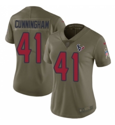 Women's Nike Houston Texans #41 Zach Cunningham Limited Olive 2017 Salute to Service NFL Jersey