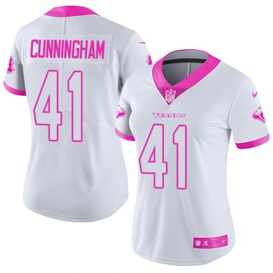 Women's Nike Houston Texans #41 Zach Cunningham Limited White/Pink Rush Fashion NFL Jersey Women's Nike Houston Texans #41 Zach Cunningham Limited White/Pink Rush Fashion NFL Jersey