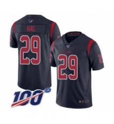 Men's Houston Texans #29 Andre Hal Limited Navy Blue Rush Vapor Untouchable 100th Season Football Jersey