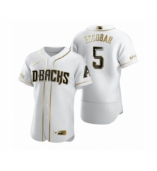 Men's Arizona Diamondbacks #5 Eduardo Escobar Nike White Authentic Golden Edition Jersey
