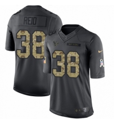 Men's Nike Houston Texans #38 Justin Reid Limited Black 2016 Salute to Service NFL Jersey