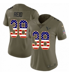 Women's Nike Houston Texans #38 Justin Reid Limited Olive USA Flag 2017 Salute to Service NFL Jersey