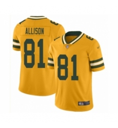 Men's Green Bay Packers #81 Geronimo Allison Limited Gold Inverted Legend Football Jersey