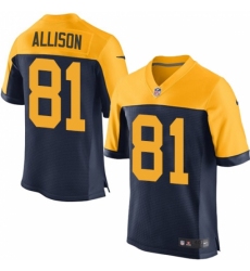 Men's Nike Green Bay Packers #81 Geronimo Allison Elite Navy Blue Alternate NFL Jersey