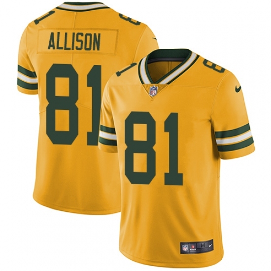 Youth Nike Green Bay Packers #81 Geronimo Allison Limited Gold Rush Vapor Untouchable NFL Jersey Youth Nike Green Bay Packers #81 Geronimo Allison Limited Gold Rush Vapor Untouchable NFL Jersey