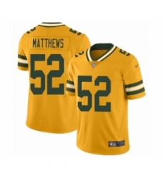 Men's Green Bay Packers #52 Clay Matthews Limited Gold Inverted Legend Football Jersey