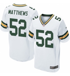 Men's Nike Green Bay Packers #52 Clay Matthews Elite White NFL Jersey