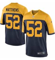 Men's Nike Green Bay Packers #52 Clay Matthews Game Navy Blue Alternate NFL Jersey