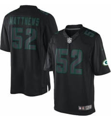 Men's Nike Green Bay Packers #52 Clay Matthews Limited Black Impact NFL Jersey
