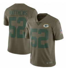 Men's Nike Green Bay Packers #52 Clay Matthews Limited Olive 2017 Salute to Service NFL Jersey