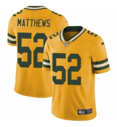 Youth Nike Green Bay Packers #52 Clay Matthews Limited Gold Rush Vapor Untouchable NFL Jersey
