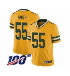 Men's Green Bay Packers #55 Za'Darius Smith Limited Gold Rush Vapor Untouchable 100th Season Football Jersey