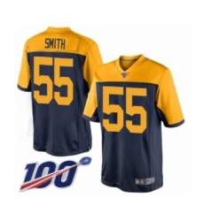 Men's Green Bay Packers #55 Za'Darius Smith Limited Navy Blue Alternate 100th Season Football Jersey