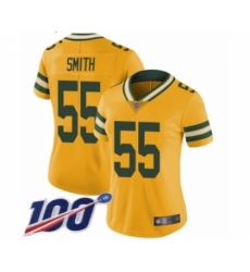 Women's Green Bay Packers #55 Za'Darius Smith Limited Gold Rush Vapor Untouchable 100th Season Football Jersey