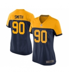 Women's Green Bay Packers #90 Za'Darius Smith Limited Navy Blue Alternate Football Jersey