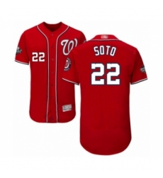 Men's Washington Nationals #22 Juan Soto Red Alternate Flex Base Authentic Collection 2019 World Series Bound Baseball Jersey