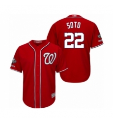 Youth Washington Nationals #22 Juan Soto Authentic Red Alternate 1 Cool Base 2019 World Series Champions Baseball Jersey