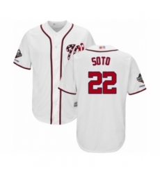 Youth Washington Nationals #22 Juan Soto Authentic White Home Cool Base 2019 World Series Champions Baseball Jersey