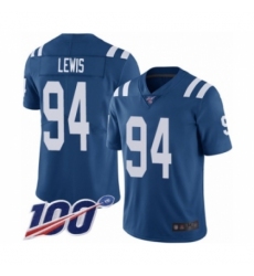 Men's Indianapolis Colts #94 Tyquan Lewis Royal Blue Team Color Vapor Untouchable Limited Player 100th Season Football Jersey