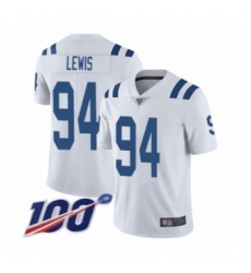 Men's Indianapolis Colts #94 Tyquan Lewis White Vapor Untouchable Limited Player 100th Season Football Jersey