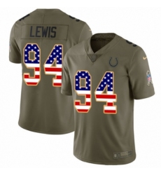 Men's Nike Indianapolis Colts #94 Tyquan Lewis Limited Olive/USA Flag 2017 Salute to Service NFL Jersey