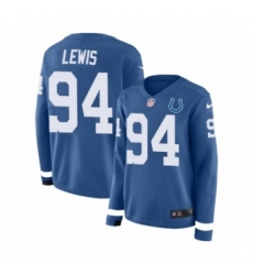 Women's Nike Indianapolis Colts #94 Tyquan Lewis Limited Blue Therma Long Sleeve NFL Jersey