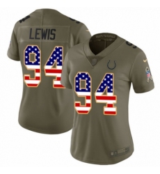 Women's Nike Indianapolis Colts #94 Tyquan Lewis Limited Olive/USA Flag 2017 Salute to Service NFL Jersey