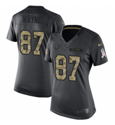 Women's Nike Indianapolis Colts #87 Reggie Wayne Limited Black 2016 Salute to Service NFL Jersey