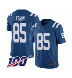 Men's Indianapolis Colts #85 Eric Ebron Limited Royal Blue Rush Vapor Untouchable 100th Season Football Jersey