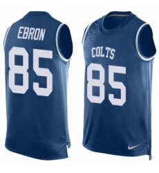 Men's Nike Indianapolis Colts #85 Eric Ebron Limited Royal Blue Player Name & Number Tank Top NFL Jersey